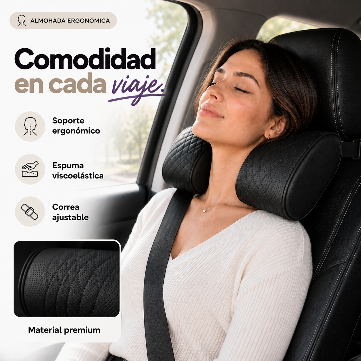 Almohada Ergonomica de Cuello para Carro
