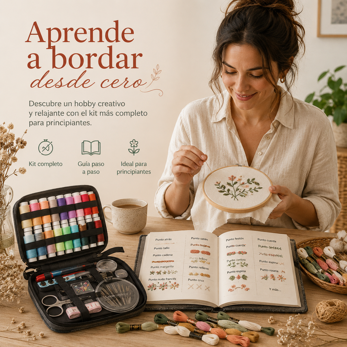 Libro + Kit completo de Bordado