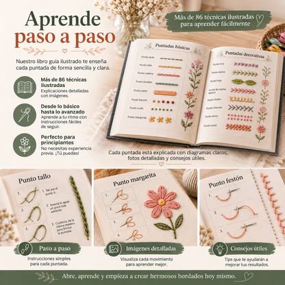 Libro + Kit completo de Bordado