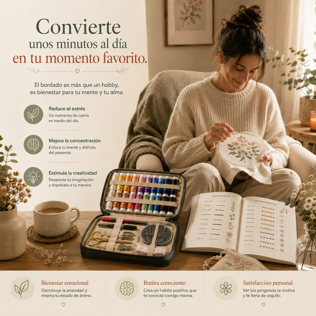 Libro + Kit completo de Bordado